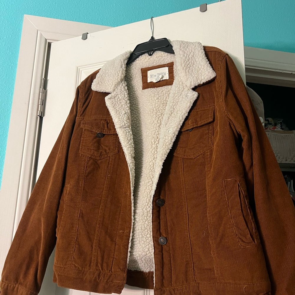 Brown Corduroy Jacket with Sherpa Lining